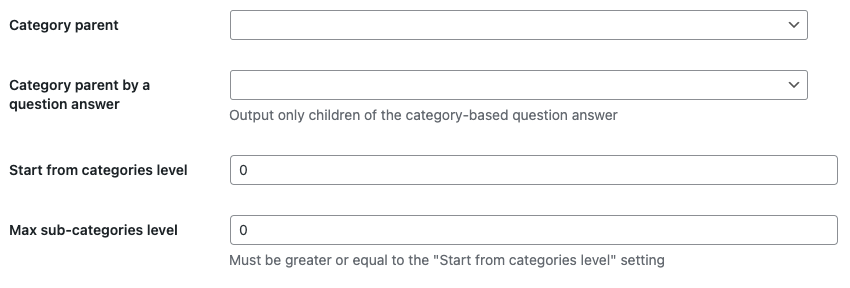 Category question setting